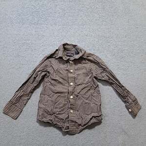 Class Club Button-Up Shirt Kids Boys Size 4T Gray Plaid Long Sleeve Collared